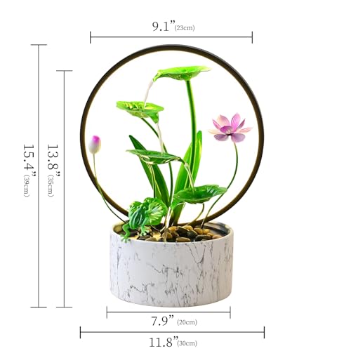 Qingyinge 15‘’H Green Small Water Fountain Indoor