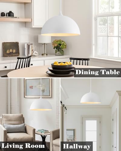 White Dome Pendant Lights Kitchen Island