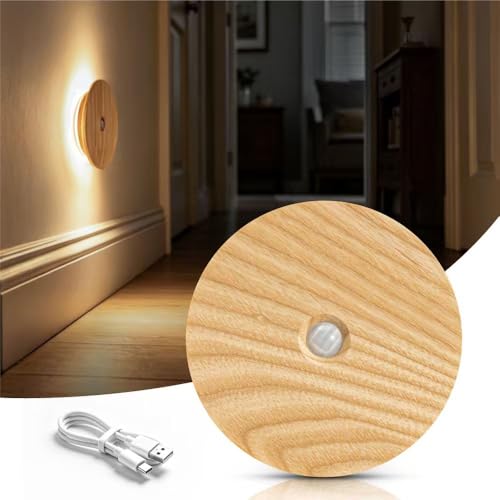 Wood Night Light with Motion Sensor