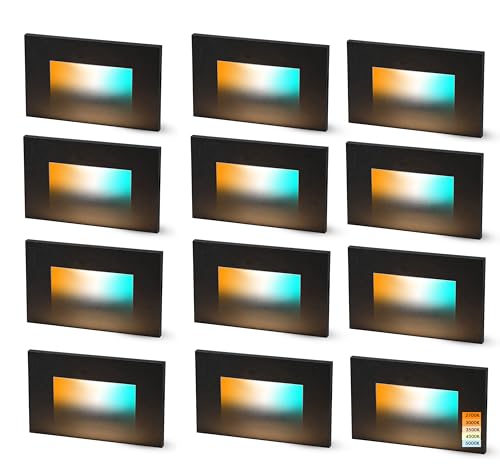 120V Dimmbale 5 Color LED Indoor Outdoor Step Light (12 Count)