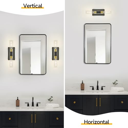 19" Black and Gold Wall Sconce