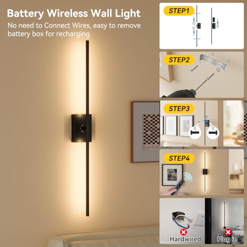 Battery Operated Wall Sconces Set of 2 (2 Count)