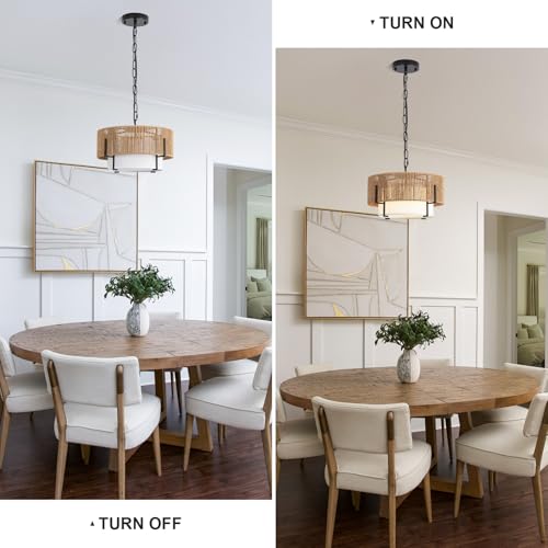 12.6" Rattan Pendant Light