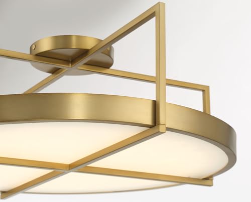 5617-695-L Boada LED Semi-Flush, 1-Light, 30 Total Watts, 24-in H x 9-in W, Soft Brass
