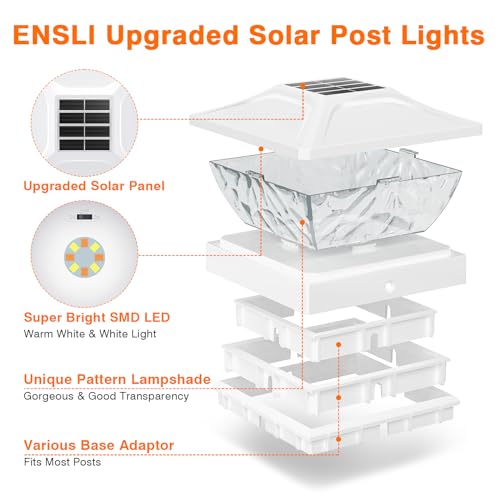 4 Pack Solar Post Cap Lights (4 Count)