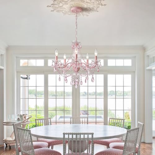 Modern Crystal Pink Chandelier