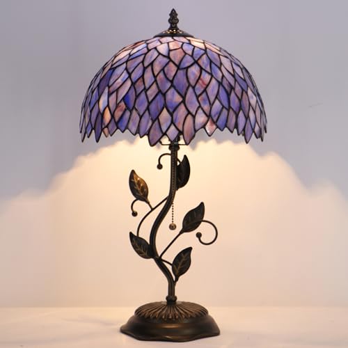 Tiffany Lamp Stained Glass Table Bedside Reading Light W12H19 inch