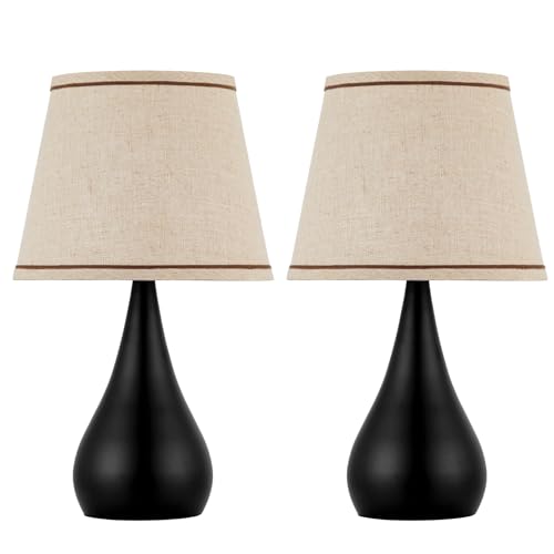 17.3'' Modern Touch Black Table Lamp Set of 2 with 3 Way Dimmable (2 Count)