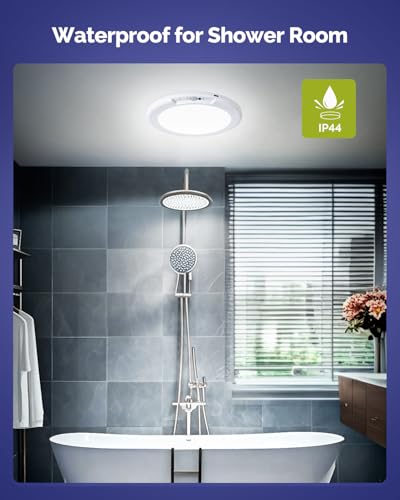 LED Shower Light Battery Operated Ceiling Light with Remote 4 Pack (4 Count)