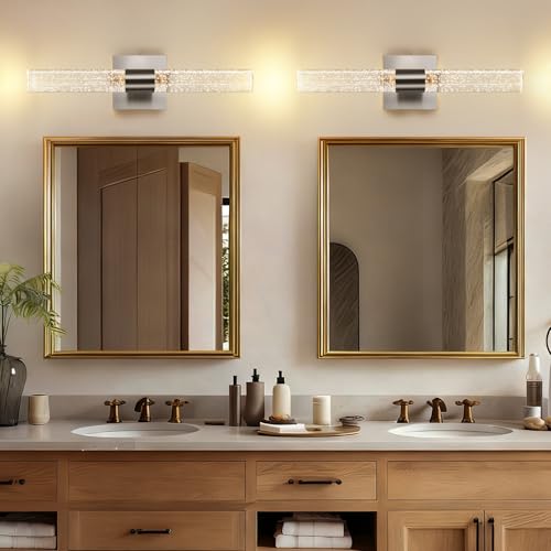 Modern Wall Sconces Set of Two in Brushed Nickel Finish 18 Inch