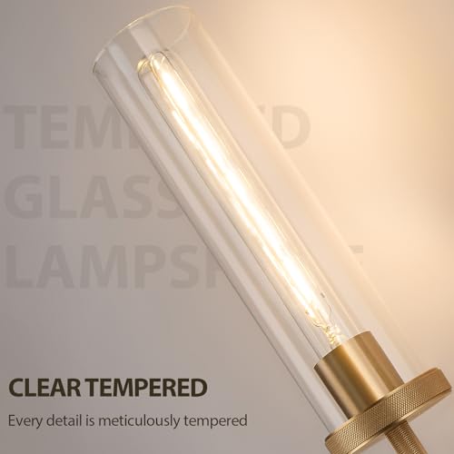 19.5" Knurled‑Craft Hardwired Brass Wall Sconce