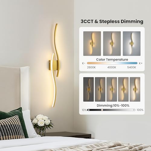 Gold Battery Operated Wall Sconces (2 Count)
