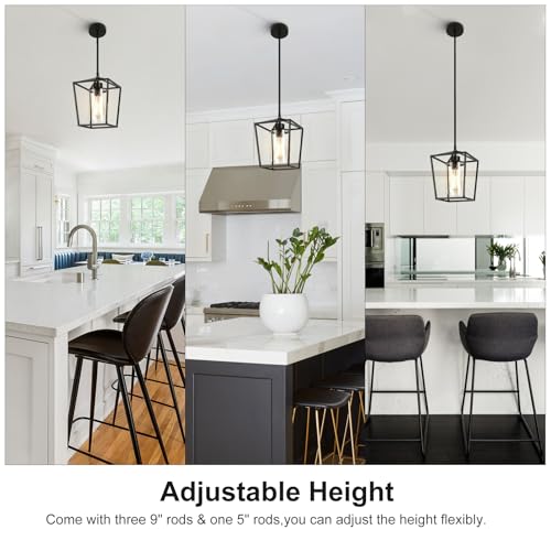 3 Pack Black Pendant Lights for Kitchen Island (3 Count)