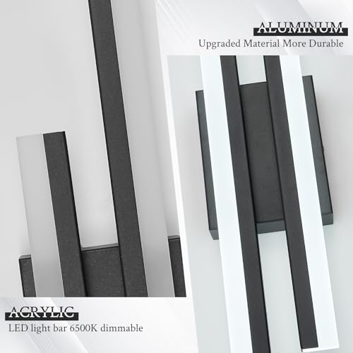LED Wall Sconce Black Modern Remote Wall Light Fixtures for Living Room