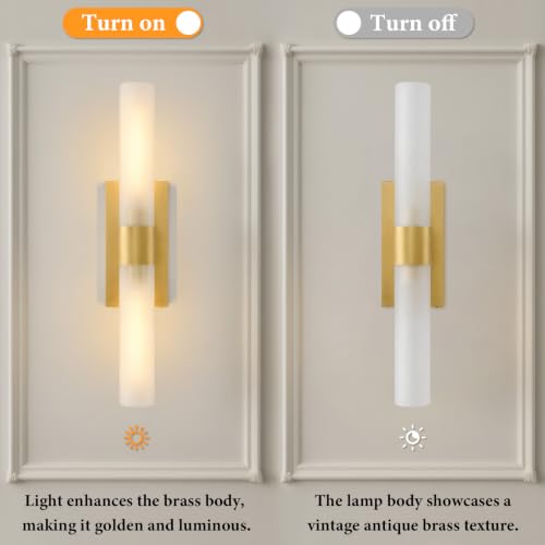 Gold Brass Bathroom Wall Sconce (2 Count)