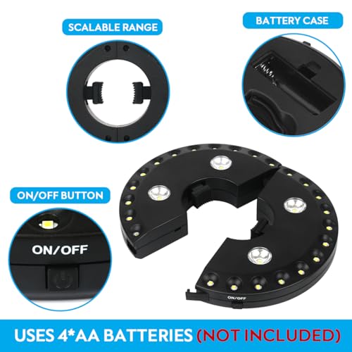 Patio Umbrella Light 3 Brightness Modes Cordless
