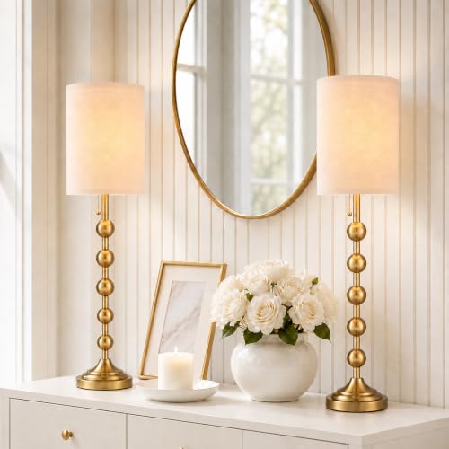 30" Tall Buffet Gold Lamps Set of 2 for Living Room