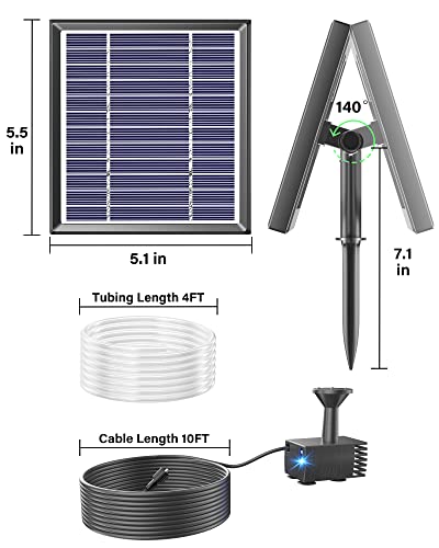 Solar Fountain for Bird Bath