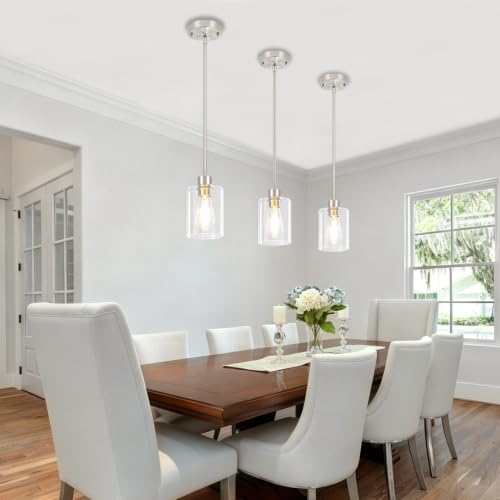 Brushed Nickel Pendant Lights Kitchen Island Modern Hanging Lighting