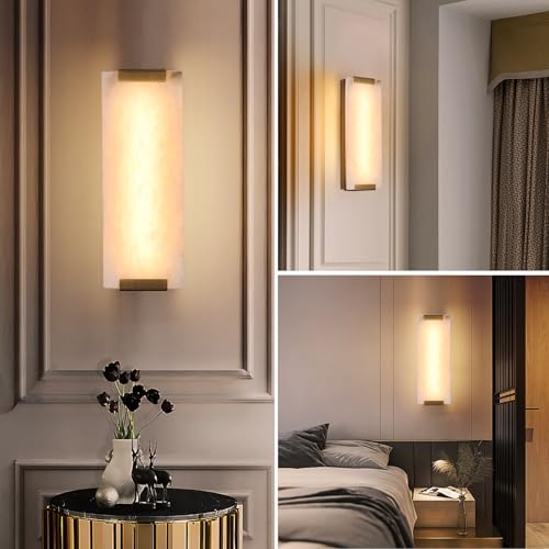 14.2in Alabaster Wall Sconce