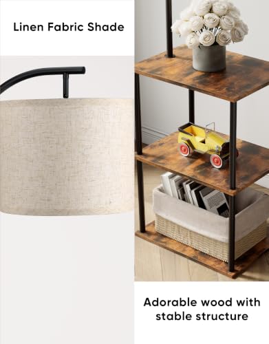 Floor Lamp with Table 2 (Rustic Brown)
