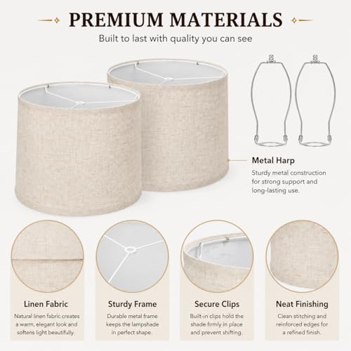drum lamp shades Set of 2 for table lamps