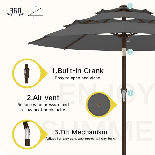 9ft 3 Tier Patio Umbrella