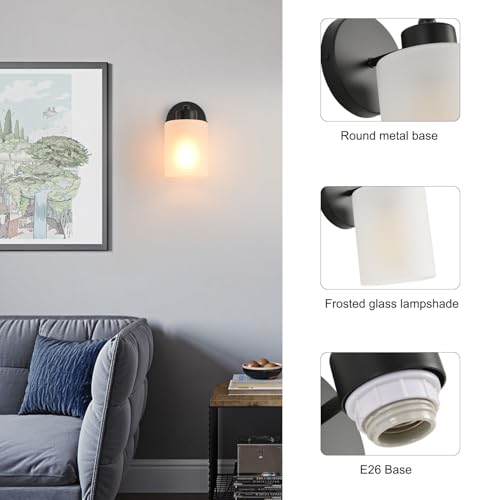 Metal Sconces Wall Lighting with Clear Glass Shade