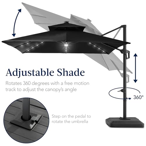 9x12ft LED Cantilever Patio Umbrella w