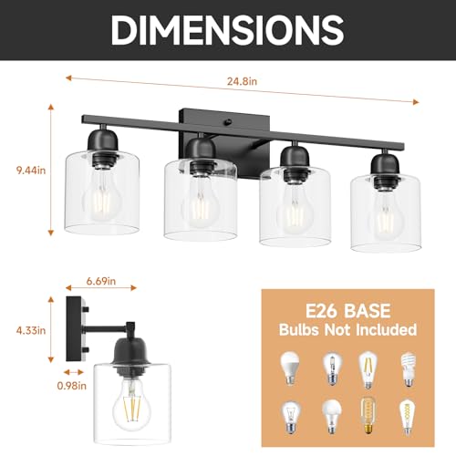 Modern 4 Light Bathroom Light Fixtures