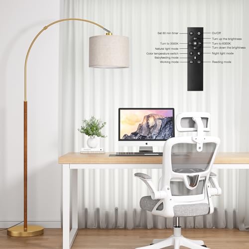 Dimmable Arc Floor Lamp with Remote