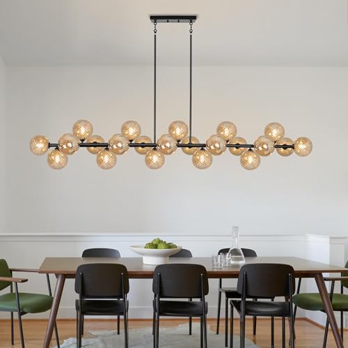 Linear Chandelier Modern 22 Lights Large Sputnik Chandelier Length 70 Inch