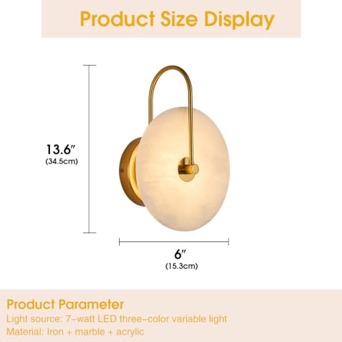 Alabaster Wall Sconces Set of 2