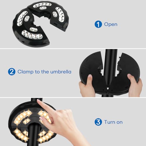 Dual Power Patio Umbrella Light