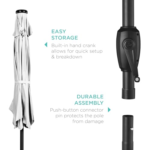 7.5ft Solar Umbrella LED Lighted Patio Umbrella