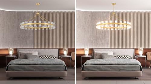 48 Inch Gold Wagon Wheel Chandelier with Crystal Shade