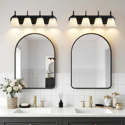 4 Light Bathroom Light Fixtures Over Mirror