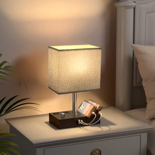 Grey Bedside Table Lamps Set of 2 (2 Count)