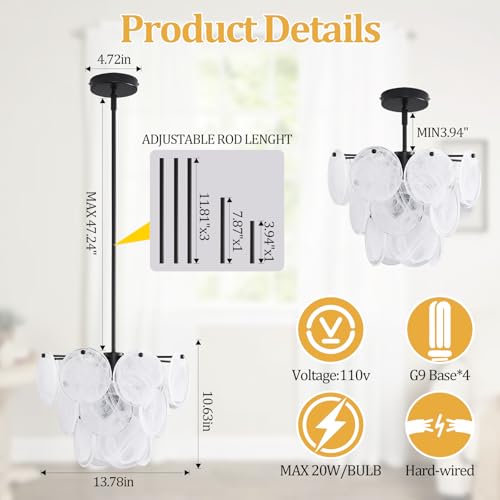 Black Glass Pendant Light