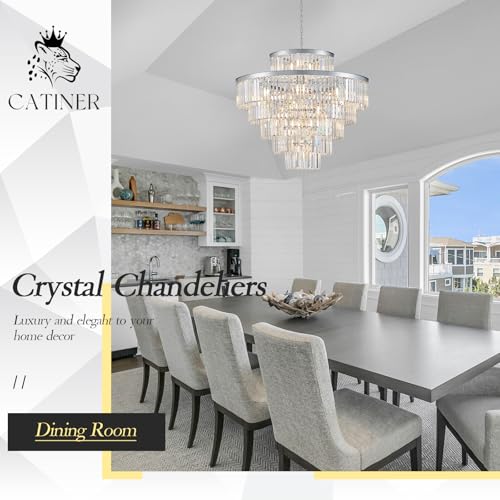 36" Large Crystal Chandelier