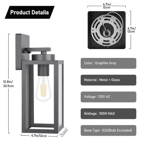 Outdoor Wall Light Fixtures (2 Count)