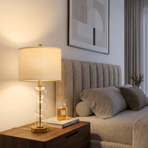 25" Glass Table Lamps Set of 2 (2 Count)