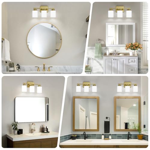 Brushed Gold Bathroom Light Fixtures Vanity Lights Over Mirror