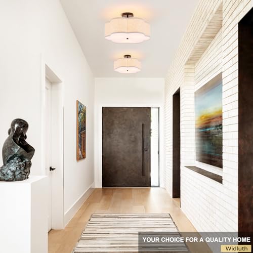 18" Black Semi Flush Mount Ceiling Light