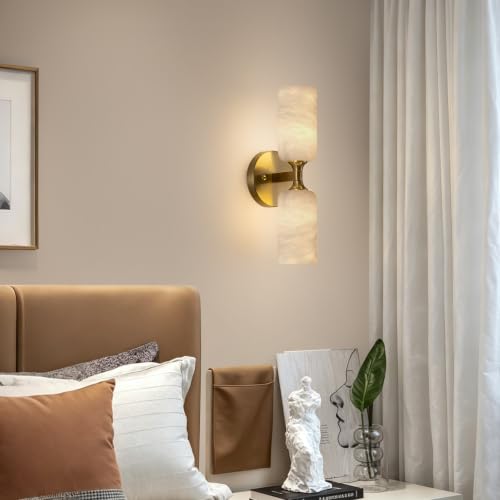 14in Modern Natural Alabaster Wall Sconce