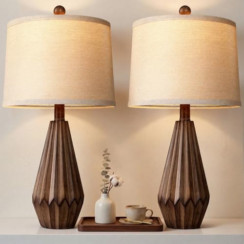 22” Set of 2 Modern Farmhouse Lamp for Living Room (2 Count)