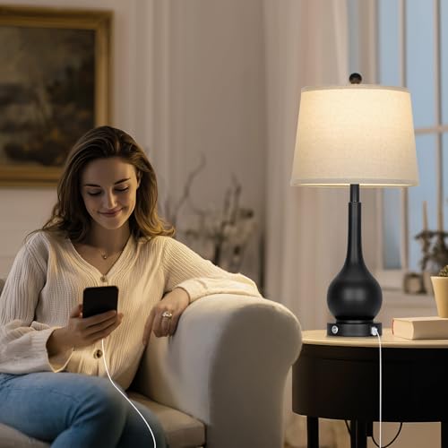 26" Black Table Lamps Set of 2 for Living Room (2 Count)