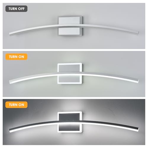 Modern LED Wall Sconce Silver LED Bathroom Light Fixtures Over Mirror Wall Lighting for Bathroom