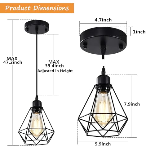 Farmhouse Pendant Lights 2 Pack for Kitchen Island (2 Count)