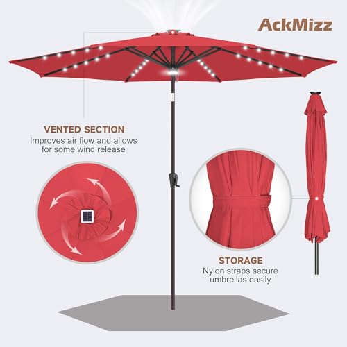 Solar Patio Umbrella with Centre Light